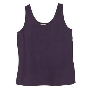 Valerie Stevens S 100% Silk Tank Top Purple Sleeveless Classic Design Luxury Y2K